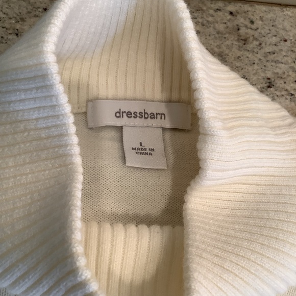 dressbarn Classic Cream Turtleneck Mock Neck Sweater Size Large - Picture 5 of 9